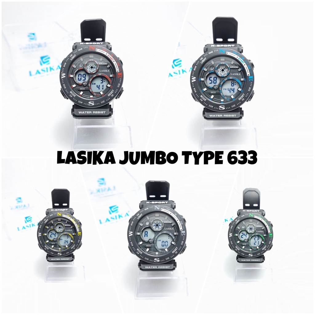 [NEW SALE] Jam Tangan Digital Pria Casual Sporty Dewasa Anti air Jam Tangan Bulat Diameter 4,7 cm Lasika 633