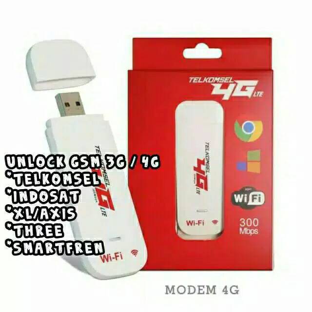 Modem Wifi USB 4G LTE Telkomsel 500Mbps dan 300Mbps high speed - PUTIH