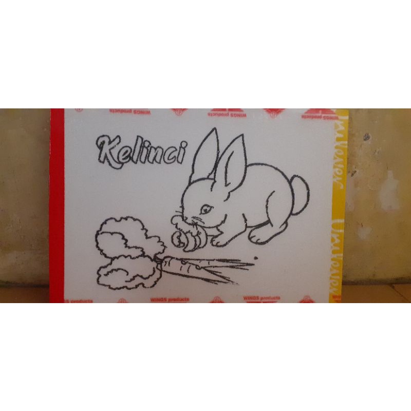 

Sterofoam mewarnai / gabus mewarnai / gambar mewarnai hewan kelinci