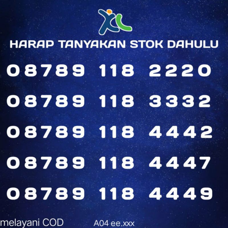 NOMOR CANTIK/NO CANTIK/NOMOR CANTIK XL/KARTU PERDANA/KARTU