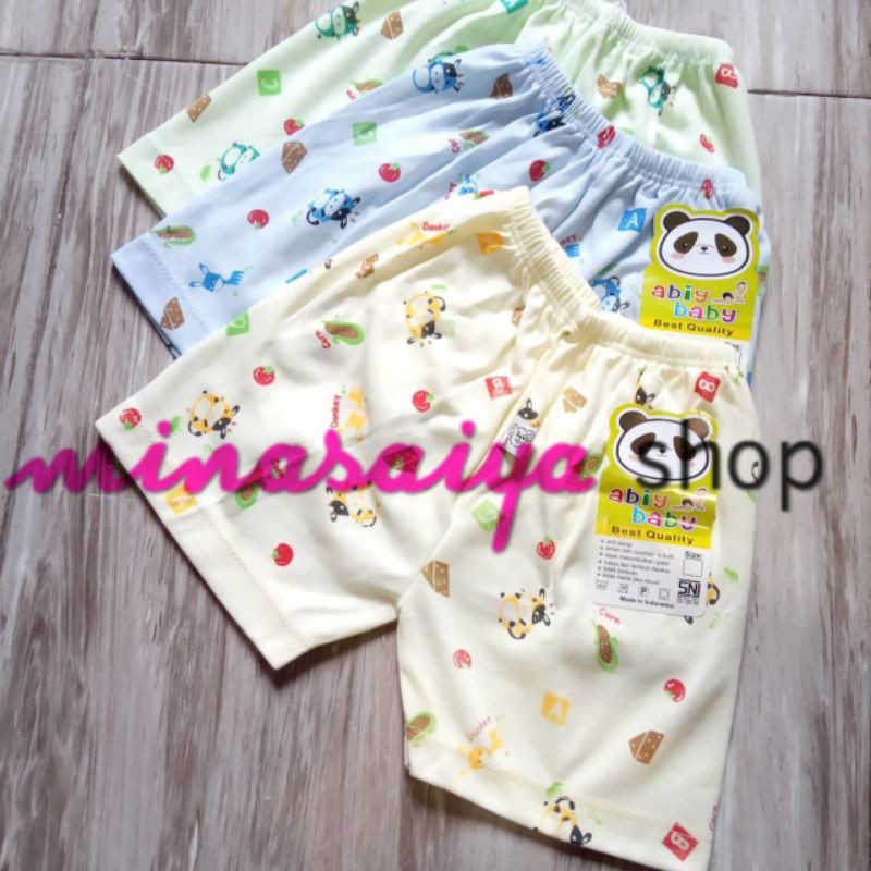 ABIY BABY 3 pcs dan ecer Celana Pendek Bayi SNI Seri Warna Uk. S - XL