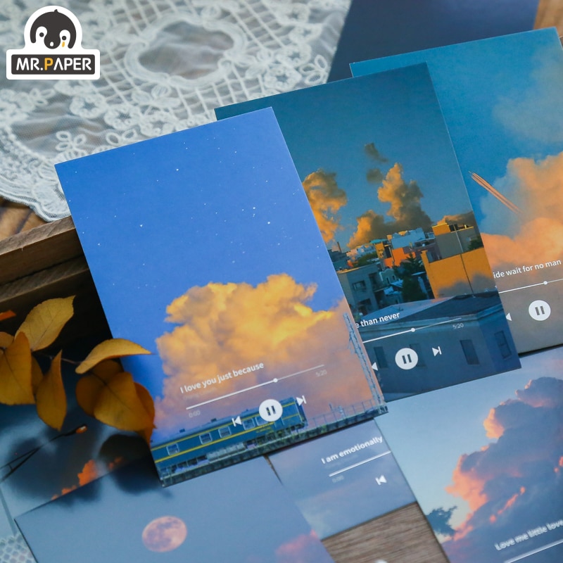 

Terlaris ✨ - Mr.Paper 30pcs/box INS Styles Romantic Warm Milky Wind Grass series Postcard Retro Style Creative Writing Greeting Gift Postcard3.1.23