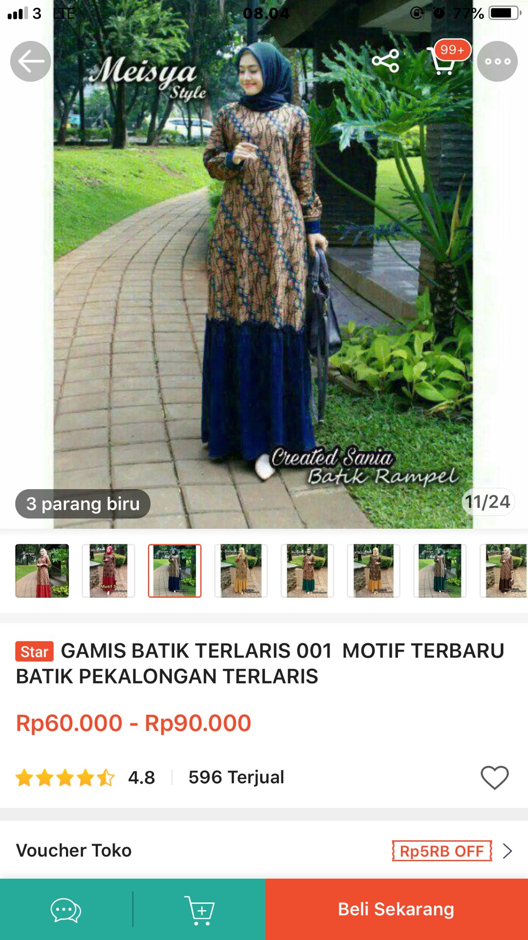 Gamis Batik Terlaris 001  Motif Terbaru Batik Pekalongan Terlaris