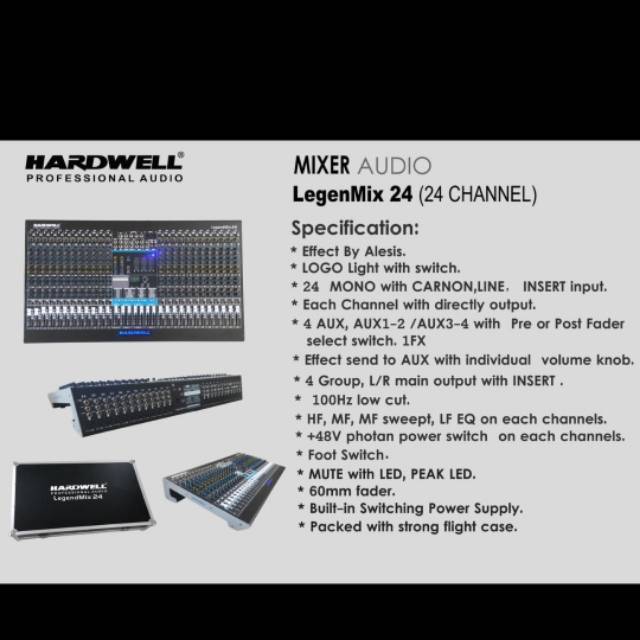 Mixer audio Hardwell LegenMix24 24channel original garansi resmi