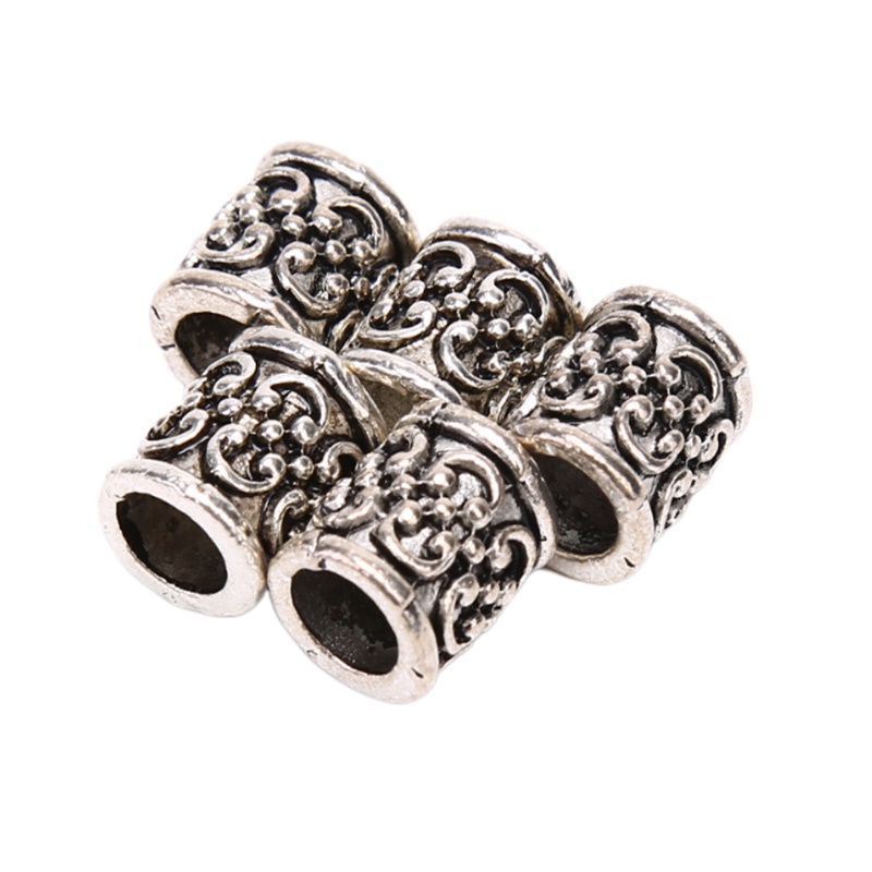 5pcs / set Cincin Rambut Kepang Gimbal Bahan Alloy Gaya Retro