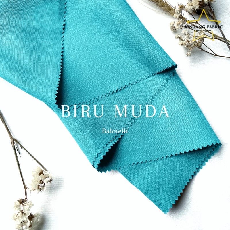 Bahan Bintang Fabric Kain Baloteli Polosan 1 meter-Biru Muda