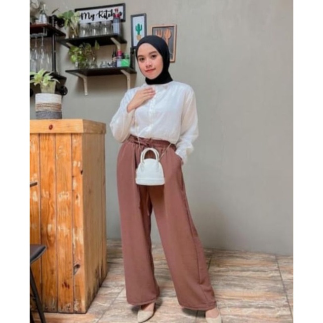 CELANA KULOT WANITA HIGH WAIST SHIRT Kulot wanita CRINKLE CEY air flow