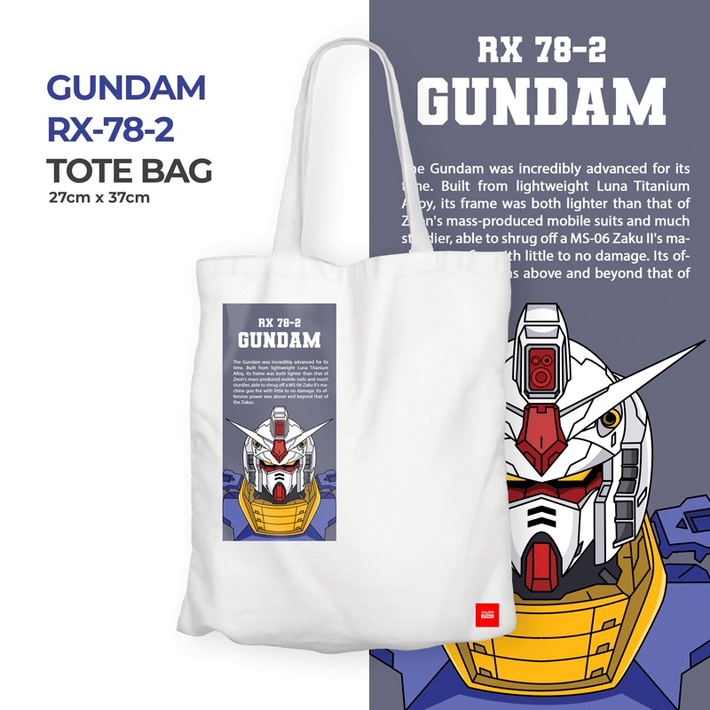 GUNDAM RX 78 Totebag Kanvas Resleting / Tote Bag Anime / Gundam Merchandise Limited Edition