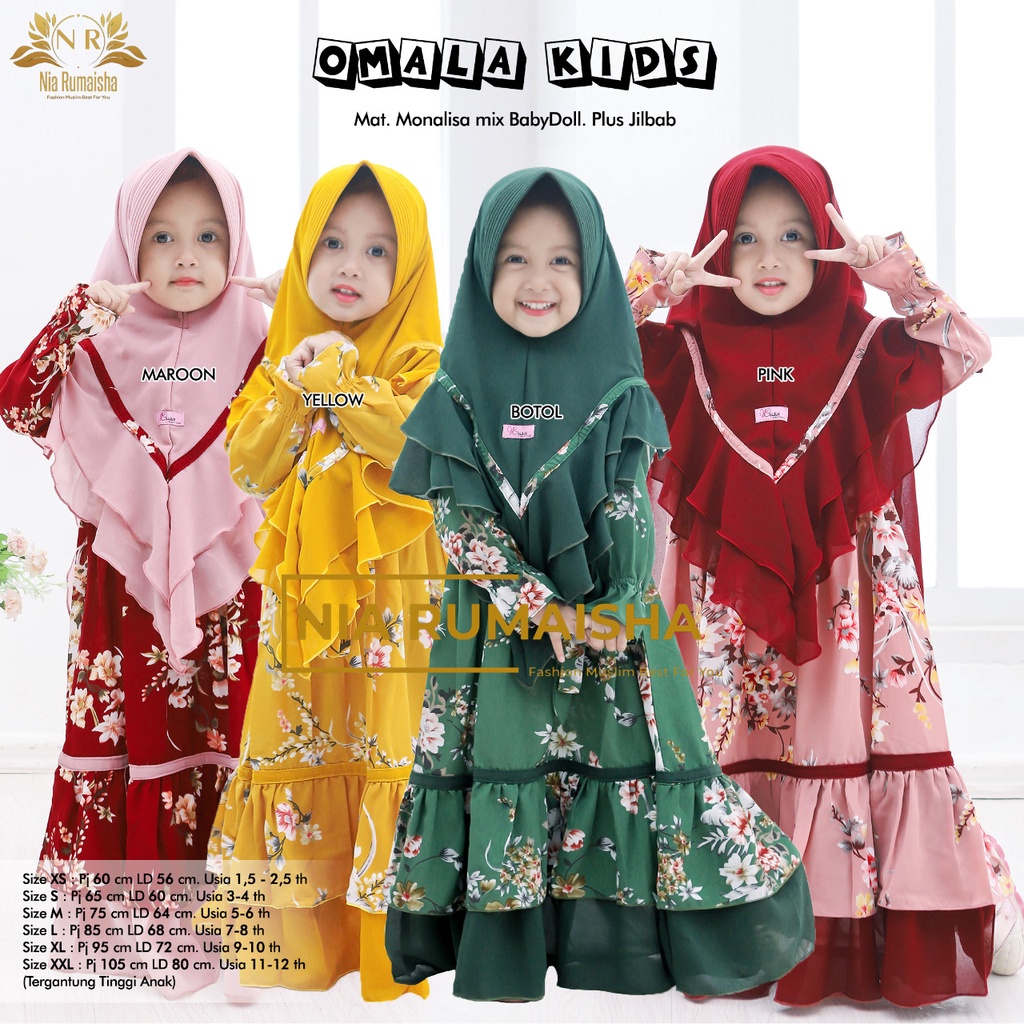 Gamis  Set Omala Kids Syari KIDS Ori Nia Rumaisha