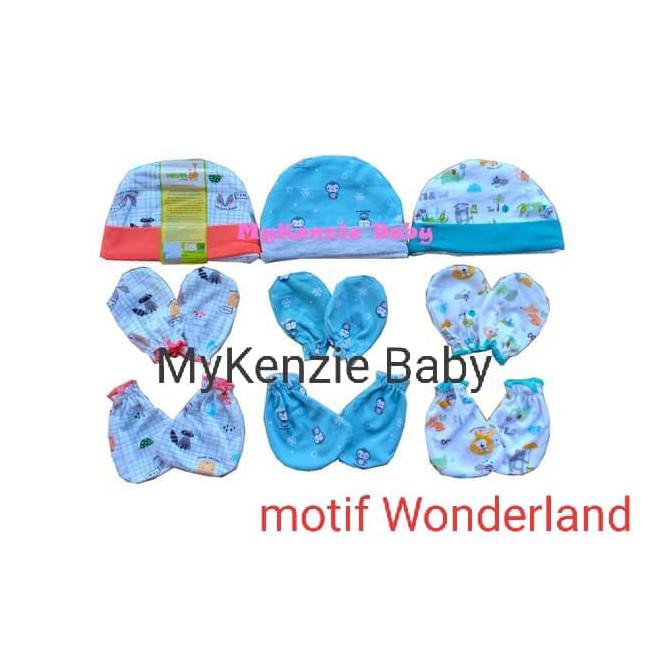 c7d9 velvet junior 3pcs sarung tangan kaki dan 3pcs topi - wonderland fky0