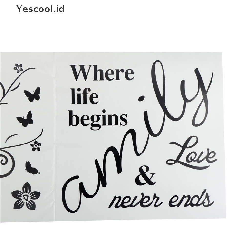 Stiker Dinding decal Desain family where life begins Dan love never ends