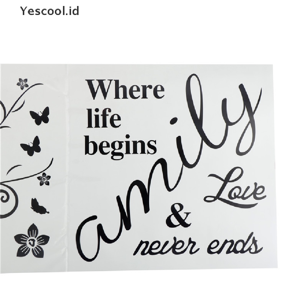 Stiker Dinding decal Desain family where life begins Dan love never ends