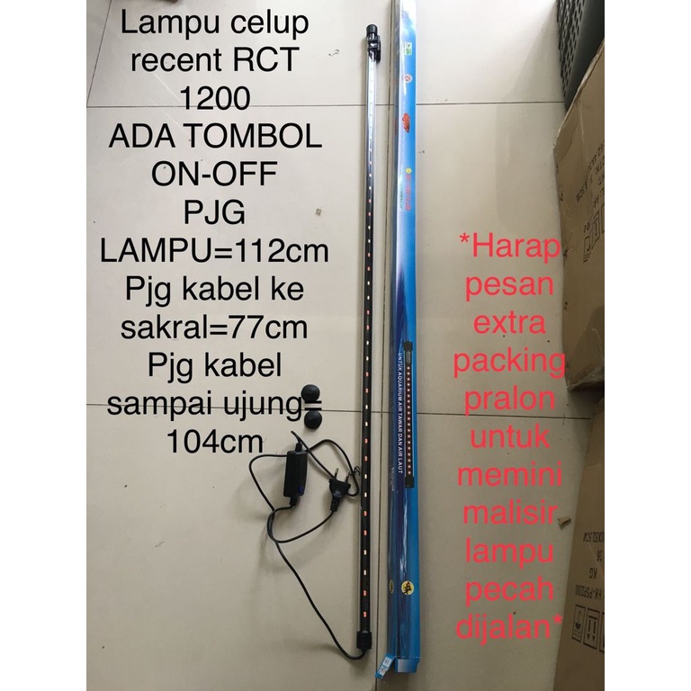 Jual Lampu Celup Aquarium 120cm Recent Rct 1200 Lampu Celup Led Shopee Indonesia