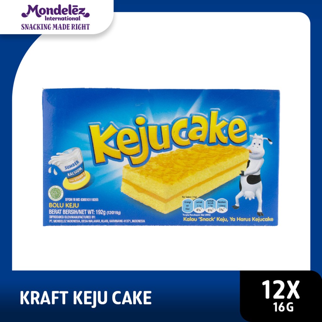 Jual Kraft Keju Cake Bolu Box 12x16g Kue Bolu Lembut Dengan Taburan Keju Cemilan Favorit 