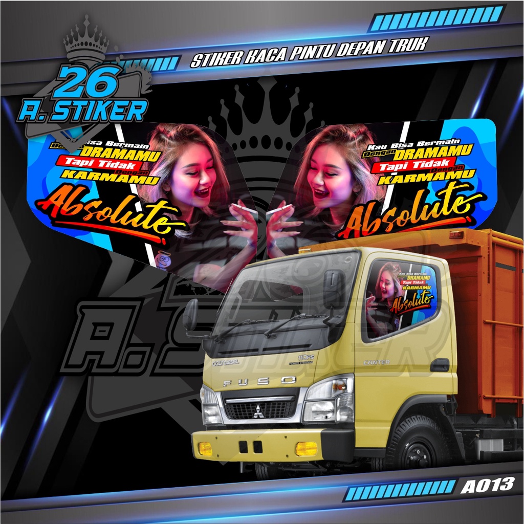 Stiker Decal Kaca Pintu All Truck Canter, Ragasa, Umplung, Giga, Dyna, Elf Macan Dll Custom Bisa Req