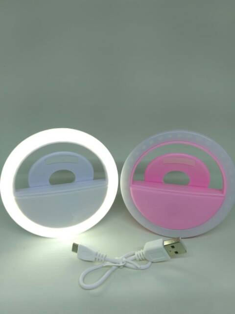 Jakarta ~ Lamp Light RingSelfie Flashlight LED Camera Handphone Ring Light Charger