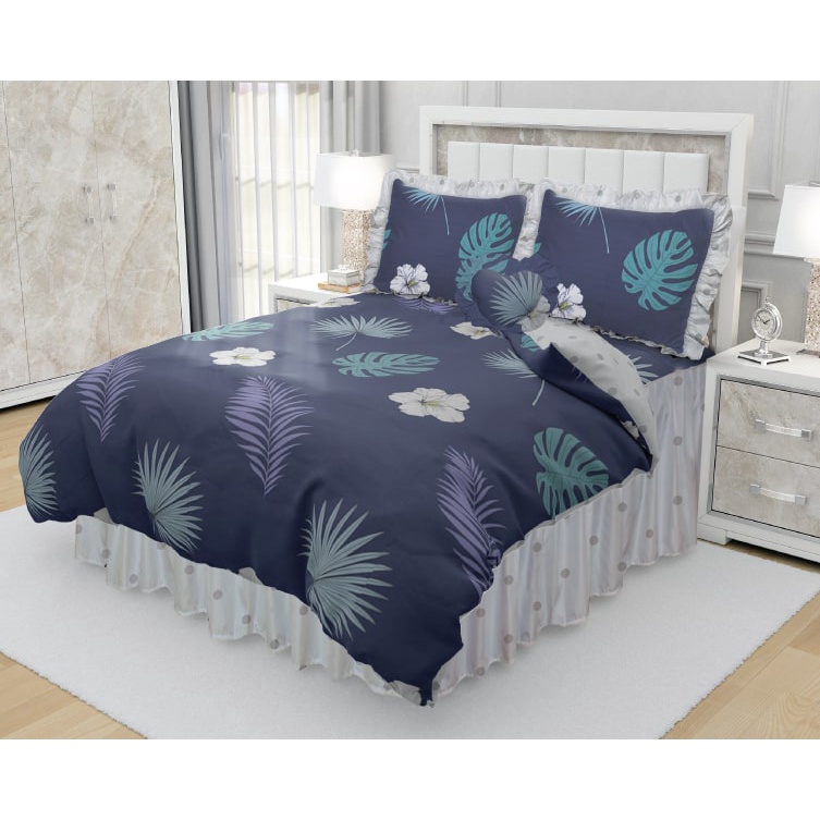 Bedcover Set 180x200 California Bed Cover King No.1 Motif TROPICAL LEAF Sprei set Betcover Badcover
