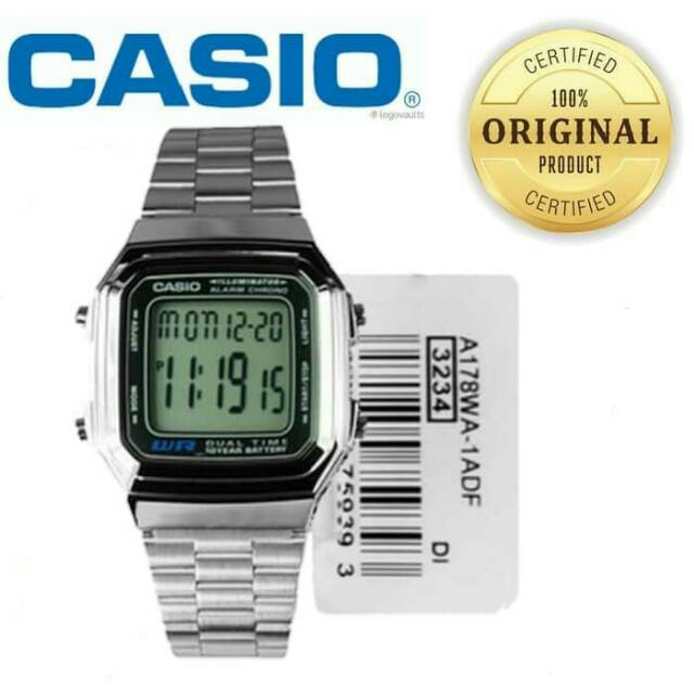 CASIO A178WA-1ADF A178WA JAM TANGAN ORIGINAL