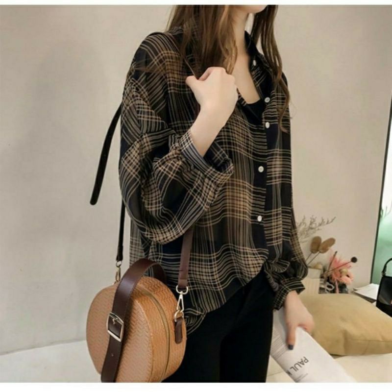 Kemeja Guilen / Kemeja wanita-Hitam