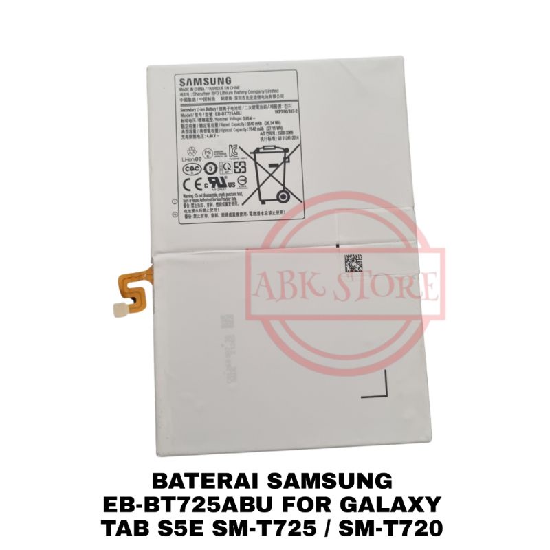 BATERAI BATTERY SAMSUNG GALAXY TAB S5E SM-T725 / SM-T720 EB-BT725ABU ORIGINAL