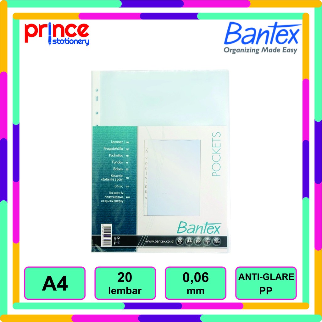 

BANTEX POCKET A4 ANTI GLARE 2035 ISI 20 LEMBAR