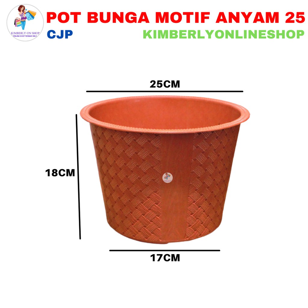 Pot Bunga Plastik Motif Anyam Khusus Gojek