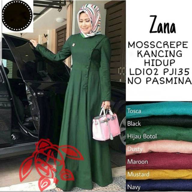 ZANA MAXI/ZANA DRESS/GAMIS MURAH/GAMIS MOSCREPE MURAH/GAMIS JUMBO/GROSIR TANAH ABANG/FREE ONGKIR