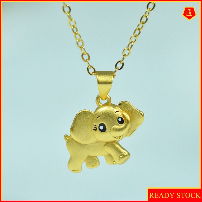 [Ready Stock]Dancing Elephant Gold Pendant Cute Fashion