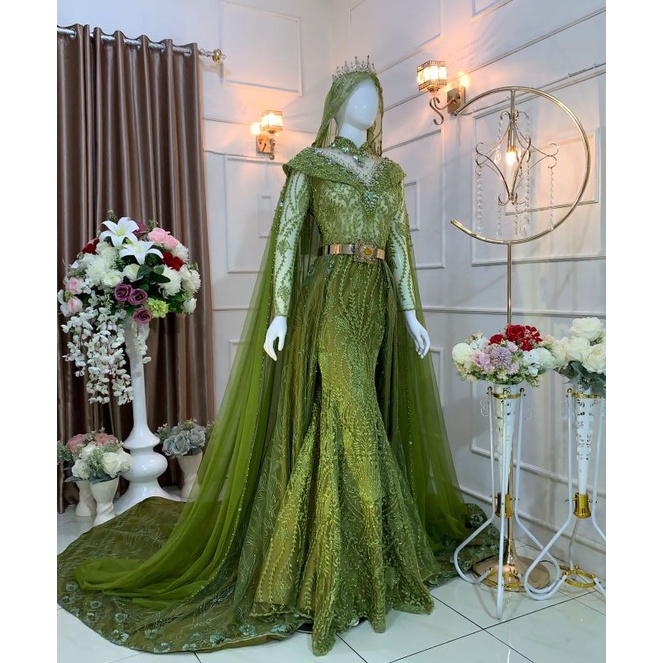 GAUN PENGANTIN/KEBAYA WEDING FUL PAYET /GAUN MODRE  SLIM BEREKOR /KEBAYA WEDDING/