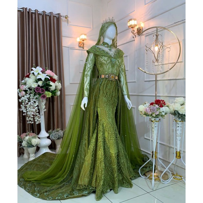 GAUN PENGANTIN/KEBAYA WEDING FUL PAYET /GAUN MODRE  SLIM BEREKOR /KEBAYA WEDDING/