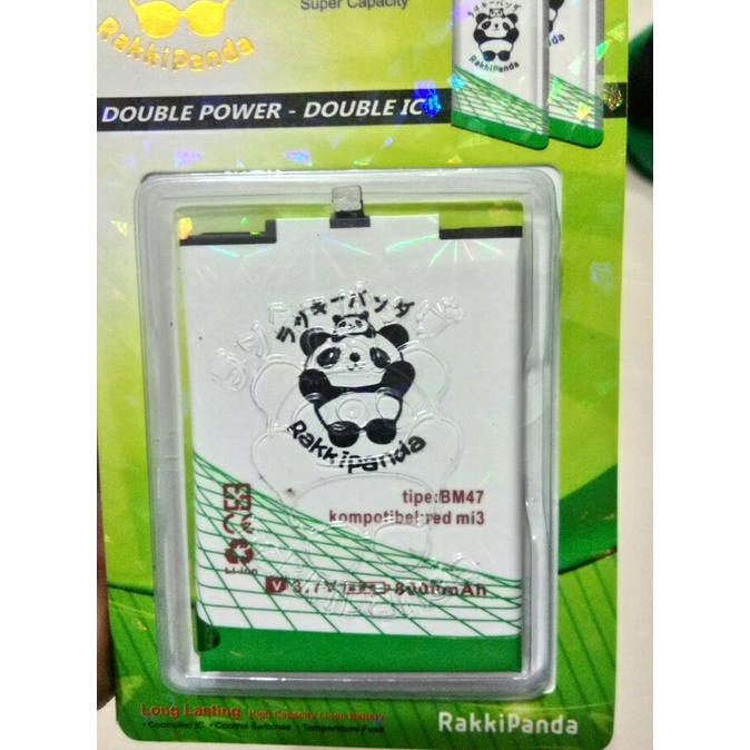 Baterai Batre Batrai Rakki Panda Double Power Xiaomi Redmi 3 BM47