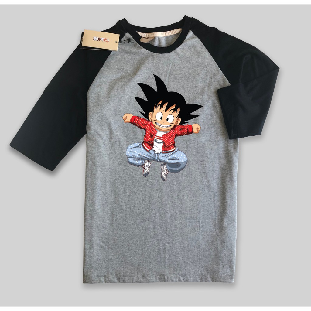 Baju Kaos raglan desain Goku mini dragon ball