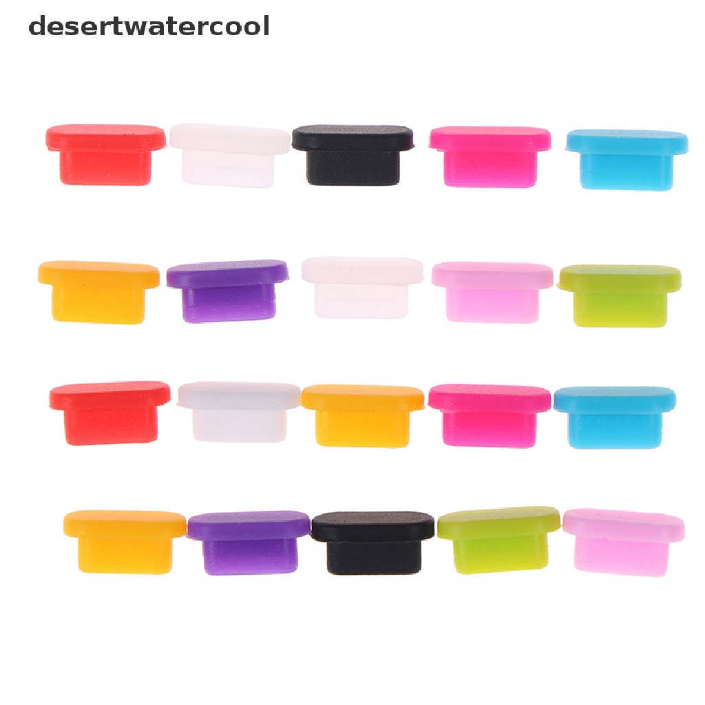 Deid 5Pcs / Set plug Penutup Port Usb Tipe-c anti Debu Bahan Silikon Warna-Warni