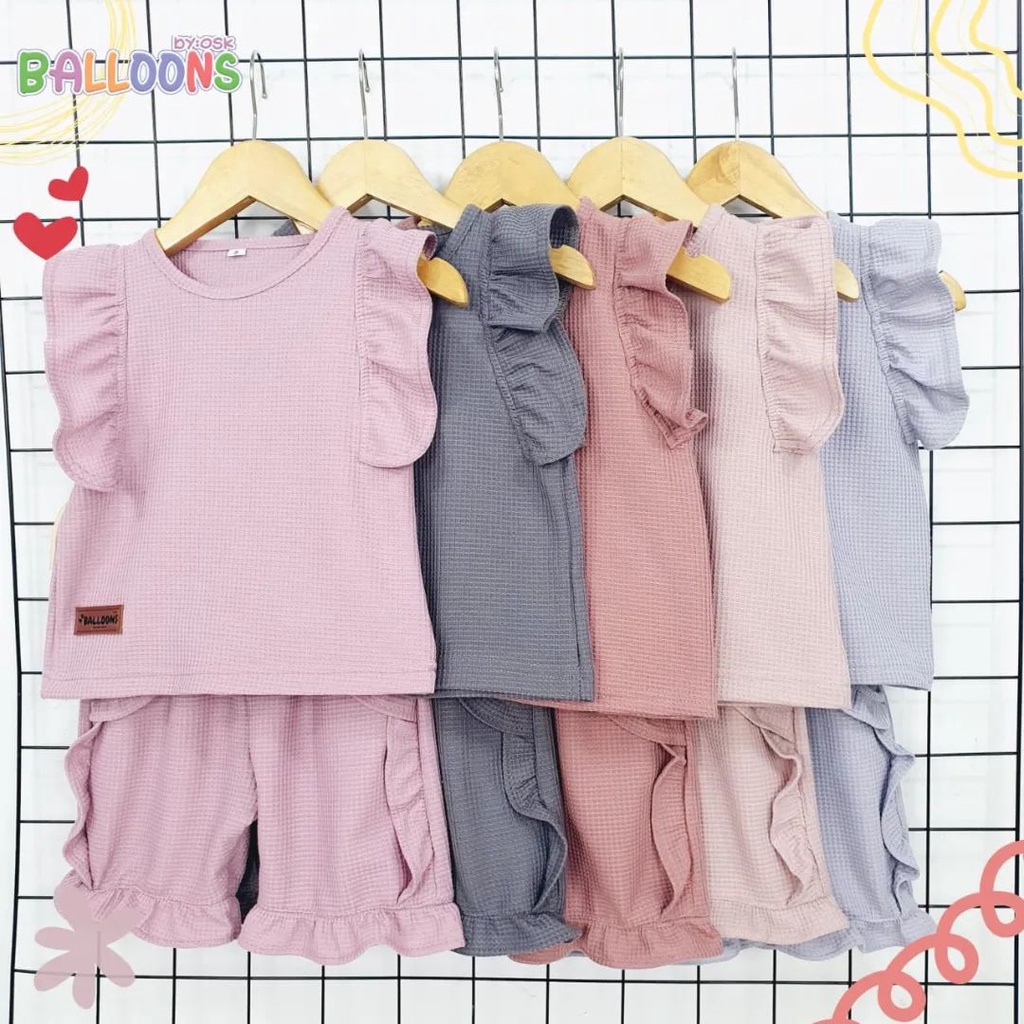 Vivi Set Anak Perempuan Waffle Uniqlo 1 - 5 Tahun | Bayi 2 3 4 5 6 |  Gift pack set box Hampers Hadi