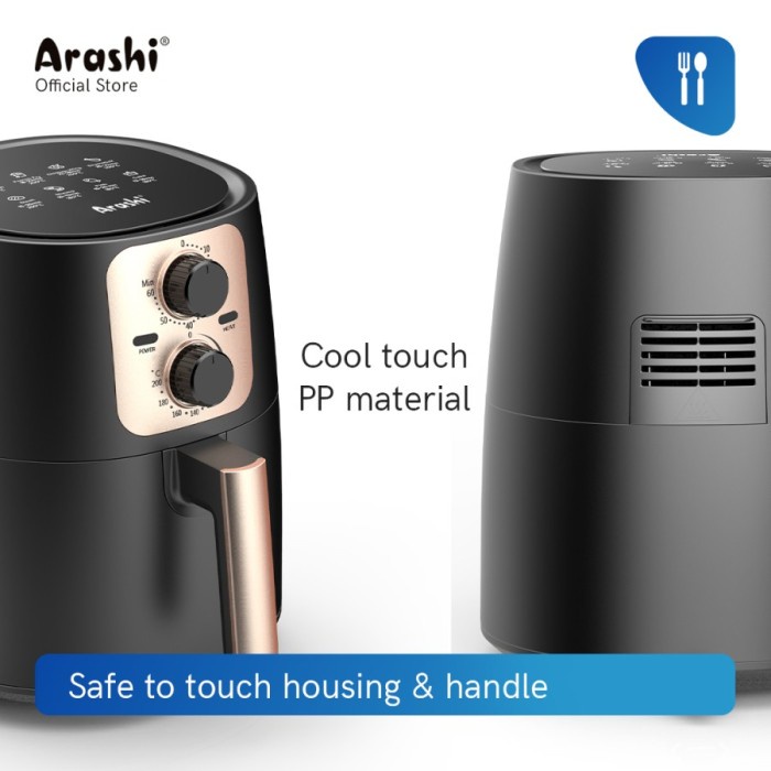 Air Fryer Arashi AAF451 Penggoreng Tanpa Minyak Deep Fryer 4,5 Liter