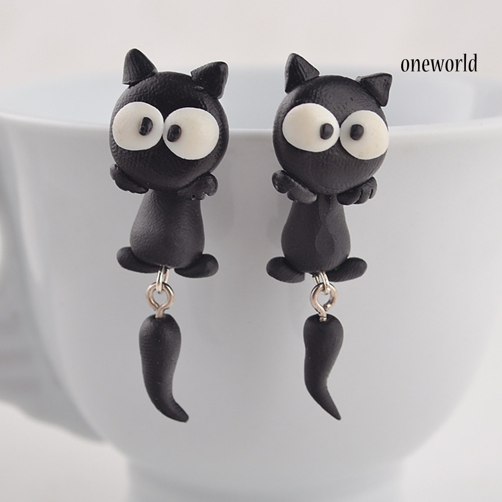 OW# Women Lovely Animal Shape Eardrop Soft Clay Ear Stud Earrings Jewelry Accessory