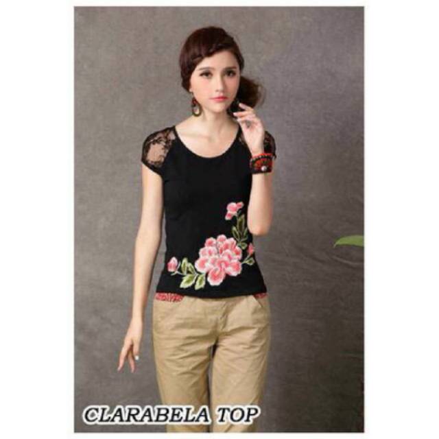 Abla blouse bunga brukat