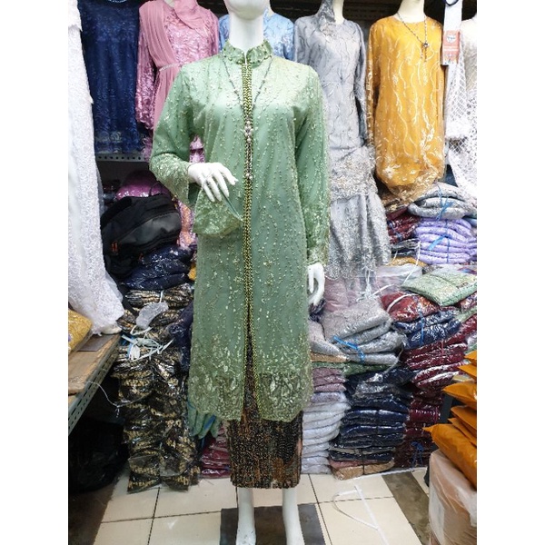 Promo Atasan Kebaya Tille Mutiara Payet Long Tunik Mewah Murah