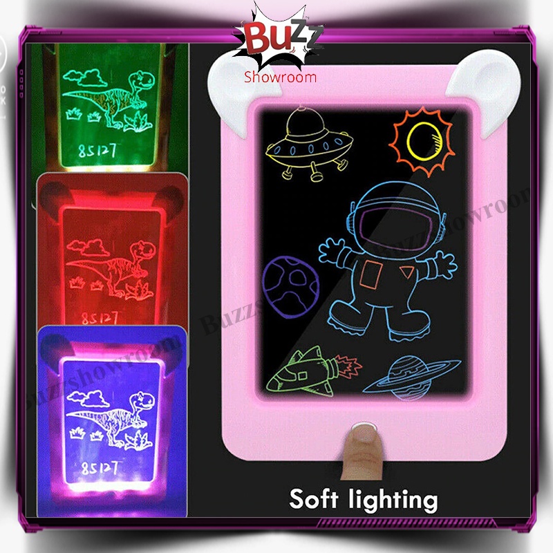 Magic Drawing Board LED Pad Mainan Papan Tulis Belajar Anak