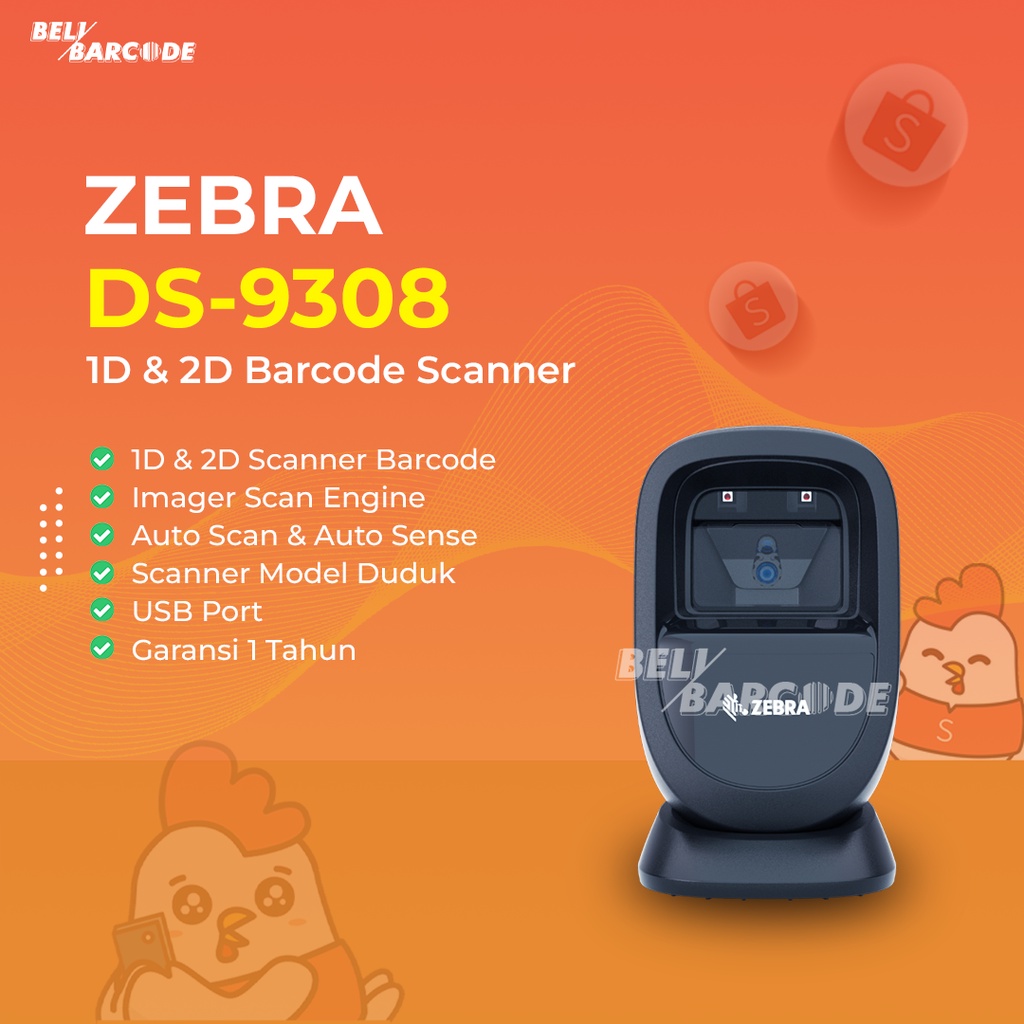 SCANNER BARCODE ZEBRA DS9308 | SYMBOL DS 9308 1D&amp;2D OMNI IMAGER