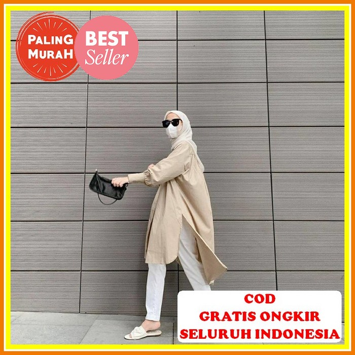 Osella Baju Perempuan Wanita Dewasa Kemeja Tunik Polos Original Tunik Wanita Kekinian Baju Tunik Pan