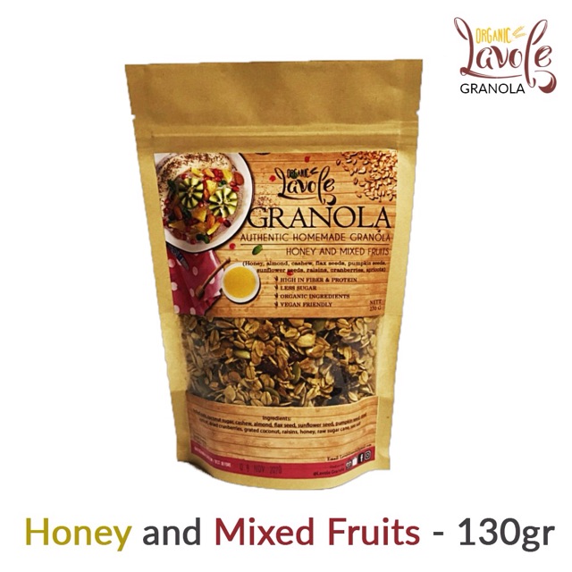 

Lavole Granola - Honey and Mixed Fruits 130gr (Vegan Friendly)
