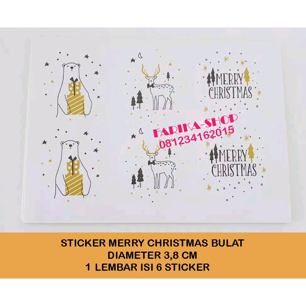 

Sticker Merry Christmas Diameter 3,8 cm / Stiker Segel Kemasan / Stiker Label Bulat untuk Packing