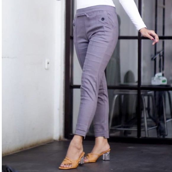 celana baggy pants wanita K2 twill combade ukuran fit L dan Jumbo