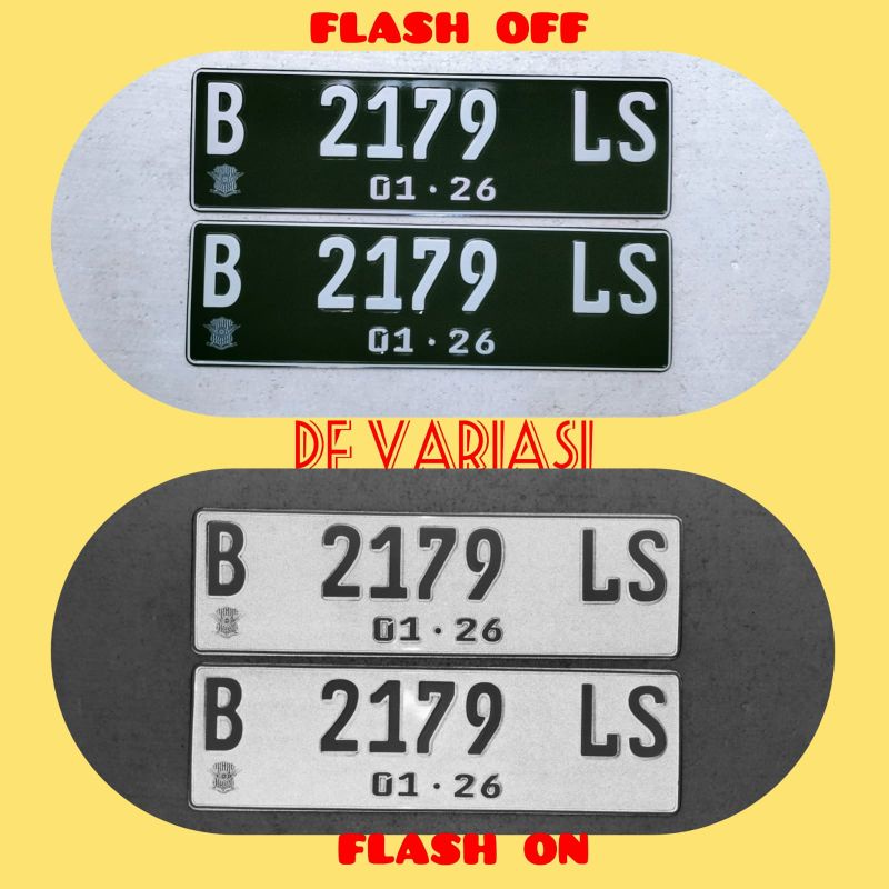 plat nomor mobil reflektif/bunglon 2pcs