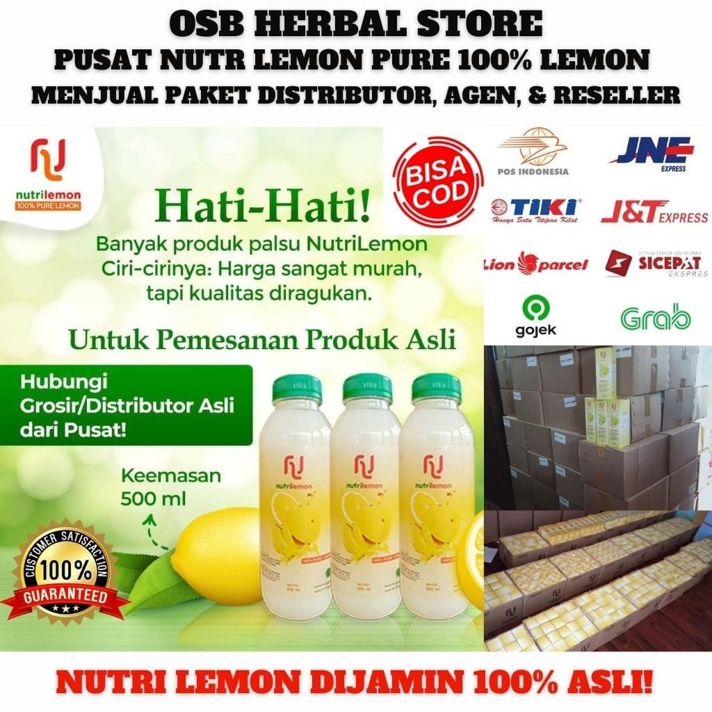 

Nutri Lemon 100% Pure Lemon Original OSB TERMURAH - Langsing dengan diet sehat & FREE LOGAM MULIA