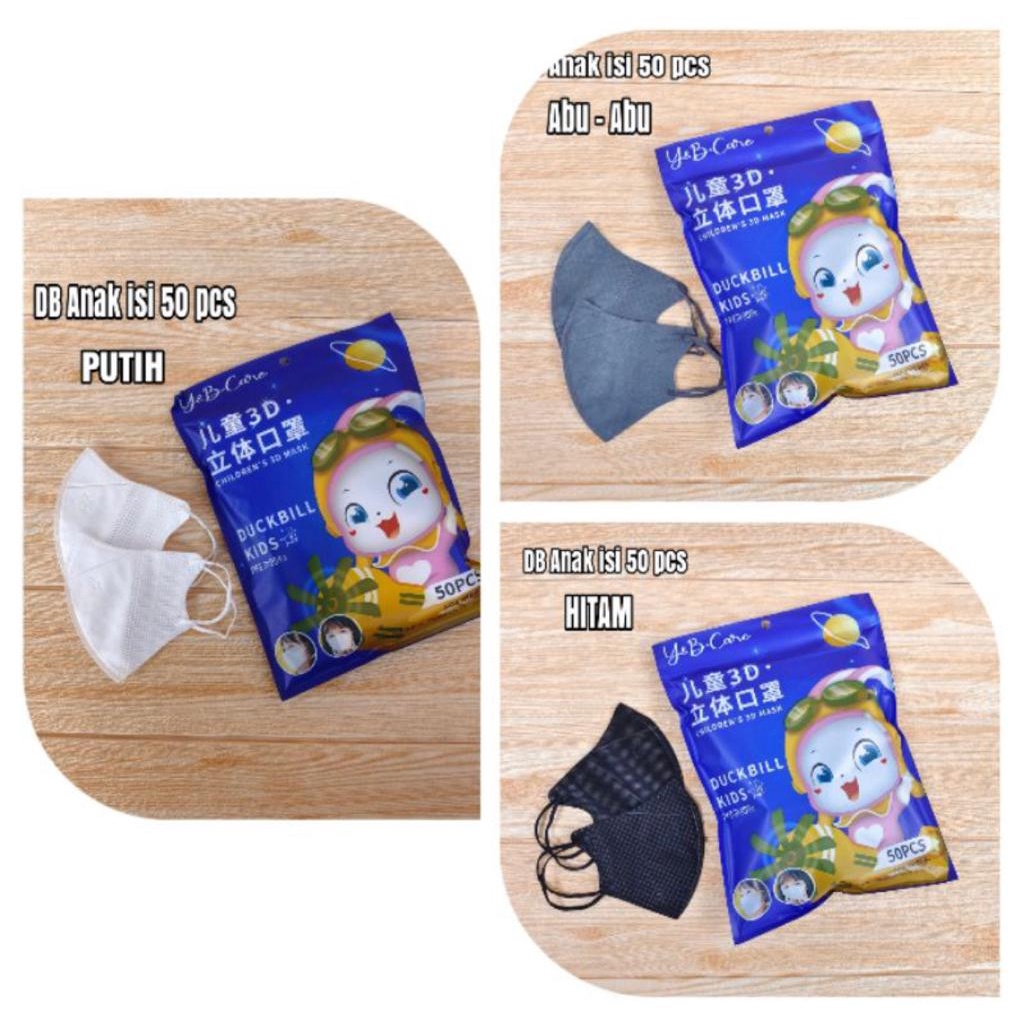 MASKER DUCKBILL ANAK MOTIF LUCU 1BOX ISI 50 MOTIF CEWEK COWOK