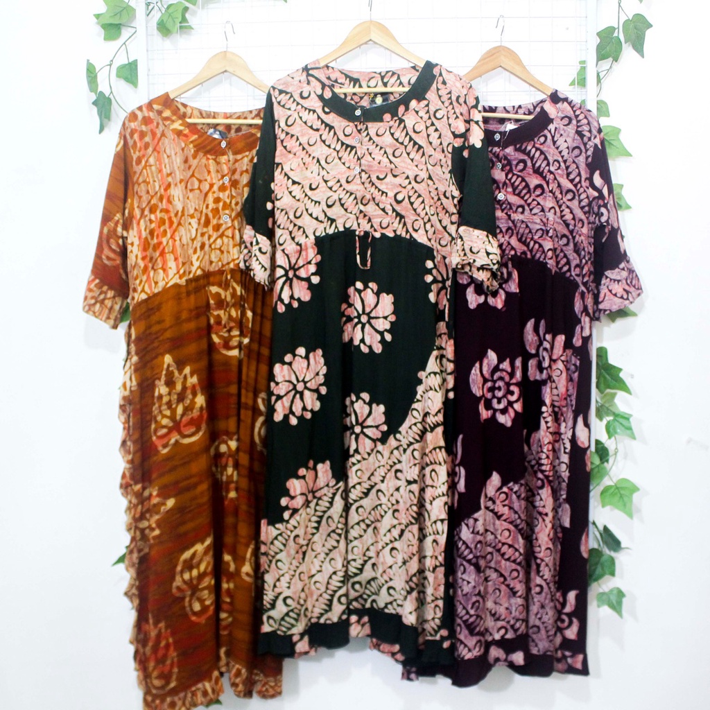 DASTER BATIK DASTER LENGAN PENDEK MOTIF BATIK BAHAN ADEM MURAH BAJU TIDUR CEWEK DASTER BATIK