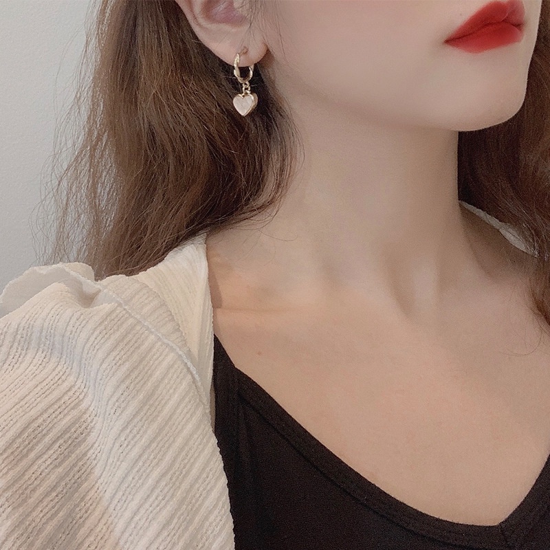 Anting Ear Cuff Bentuk C Warna Pink Gaya Korea Untuk Wanita