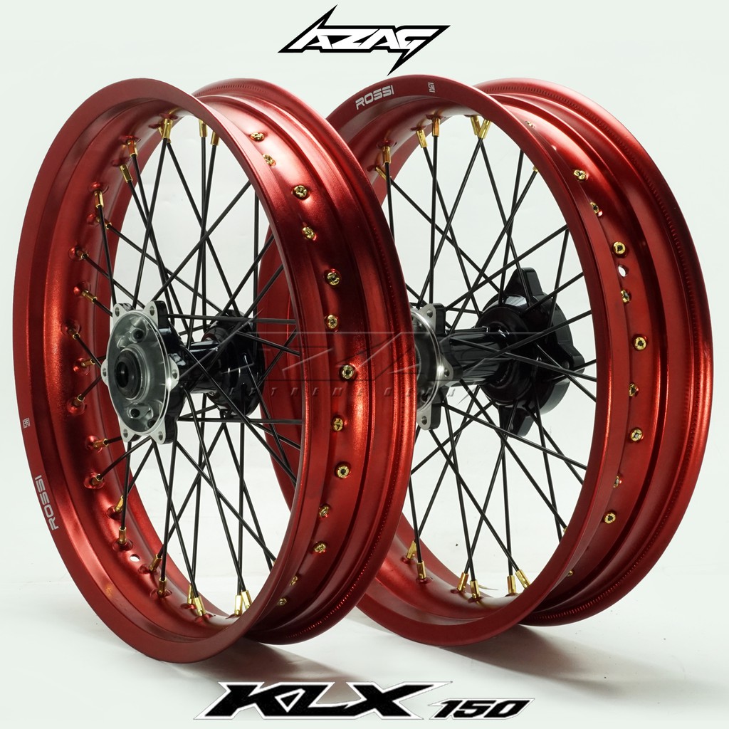 VELG SET SUPERMOTO KLX 150 VELG ROSSI TROMOL WILWOOD